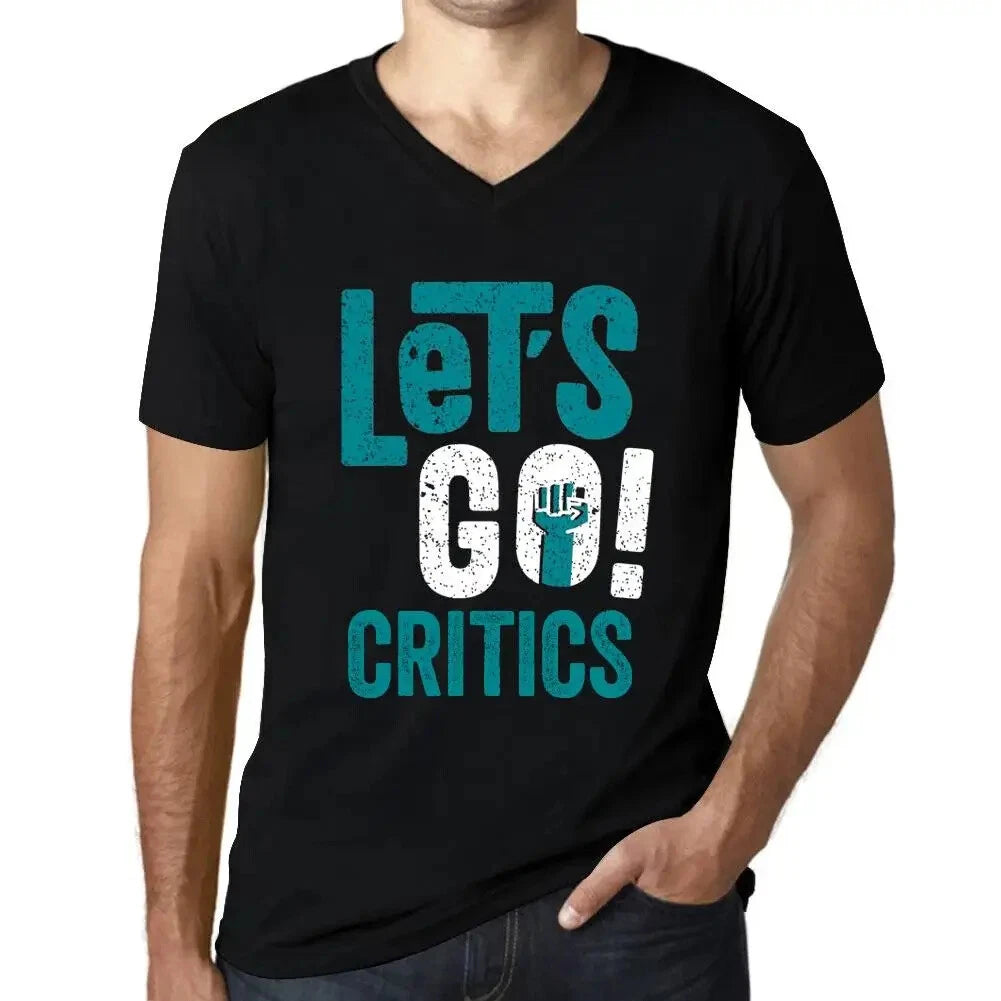 Men's Graphic T-Shirt V Neck Let's Go Critics Eco-Friendly Limited Edition