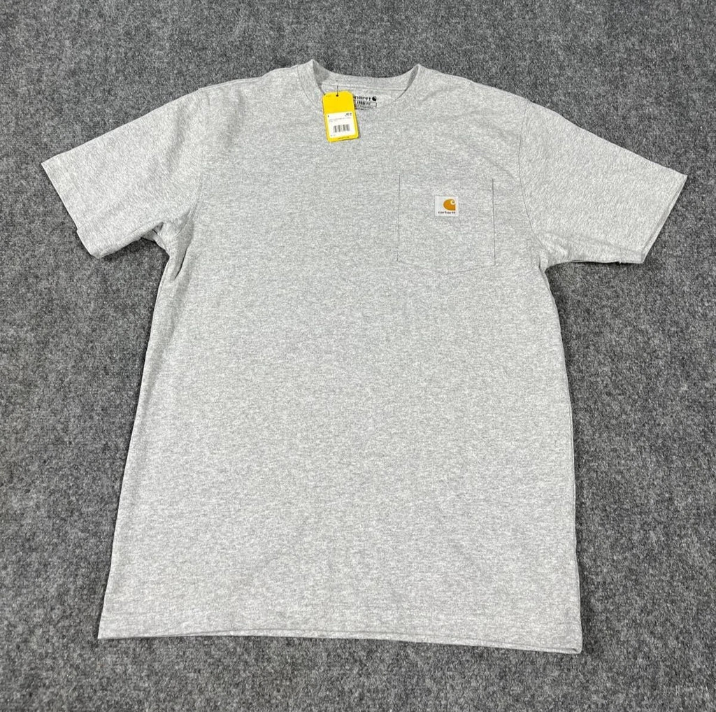 Carhartt Men's K87-M One Pocket Loose Fit Short Sleeve Gray T-Shirt Size Small