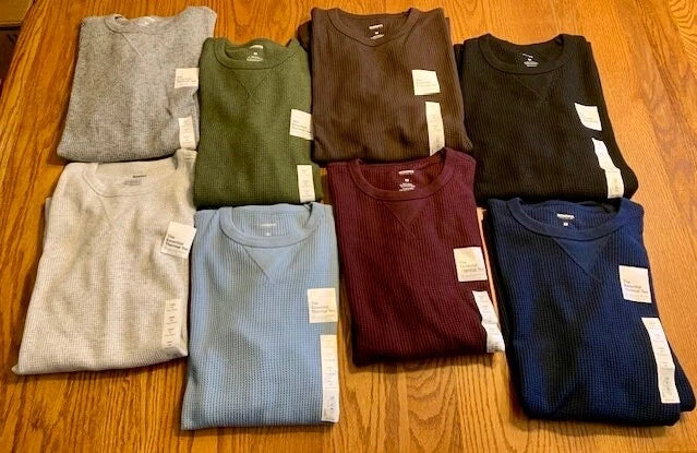 SONOMA Mens Waffle Thermal Crewneck L/S T-SHIRT   M   2XL   (3 Colors)  NWT