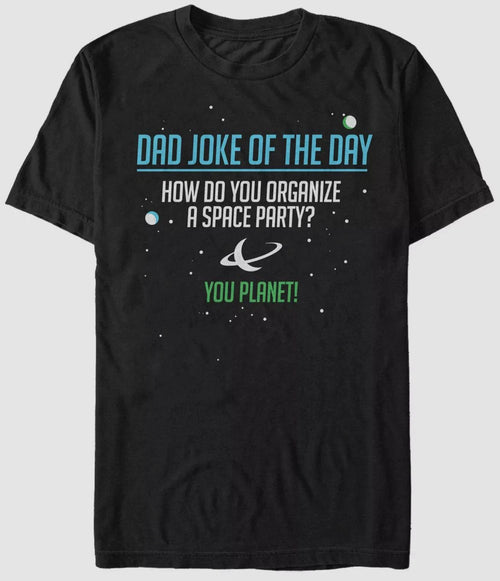 $25 Fifth Sun Men's Black Short-Sleeve Crewneck Dad Joke Graphic T-Shirt Size L