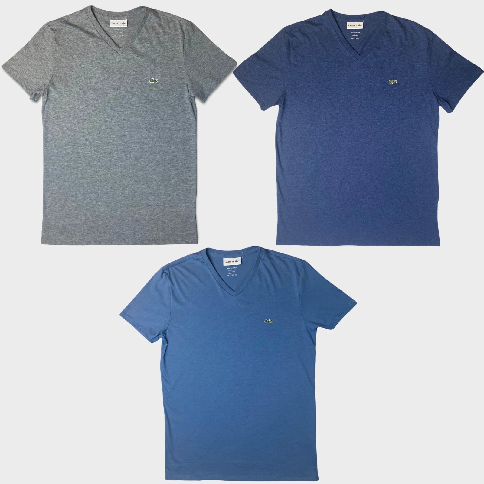 Lacoste Mens V-Neck Pima Cotton T-Shirt - Multiple Colors & Sizes - [TH6710-51]