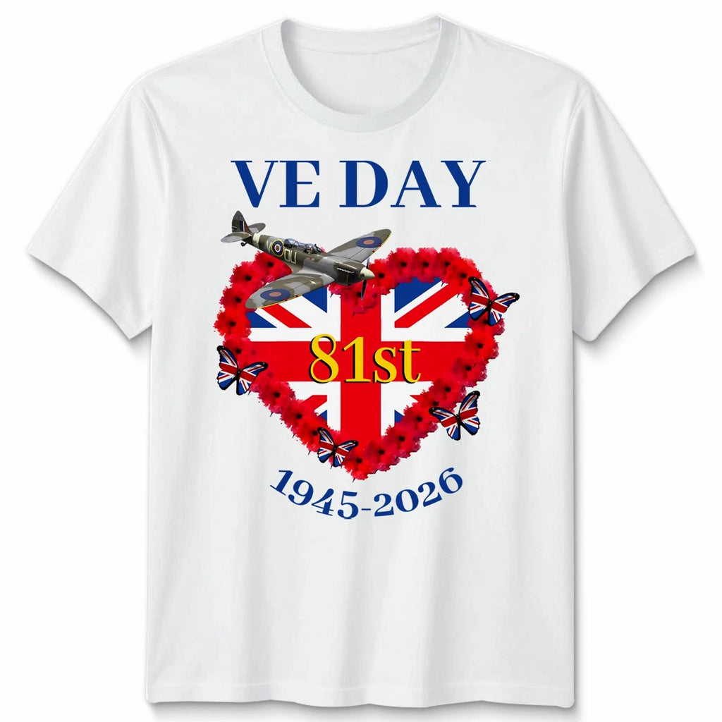 VE Day 81st Anniversary T-Shirt, UK Union Jack, WWII Remembrance, 1945 - 2026#14