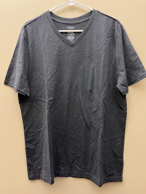 #105 Arizona Jean Co. Basic V-Neck Short Sleeve T-Shirt Men's Size (Large) Gray