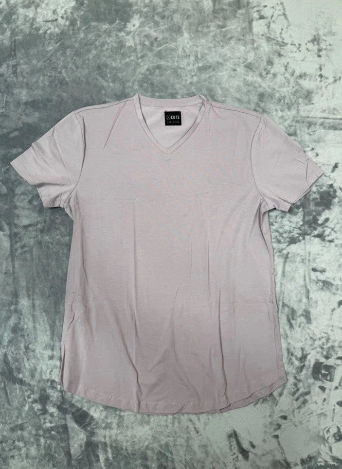 CUTS Clothing Mens V-Neck Curve-Hem T-Shirt Pyca Pro