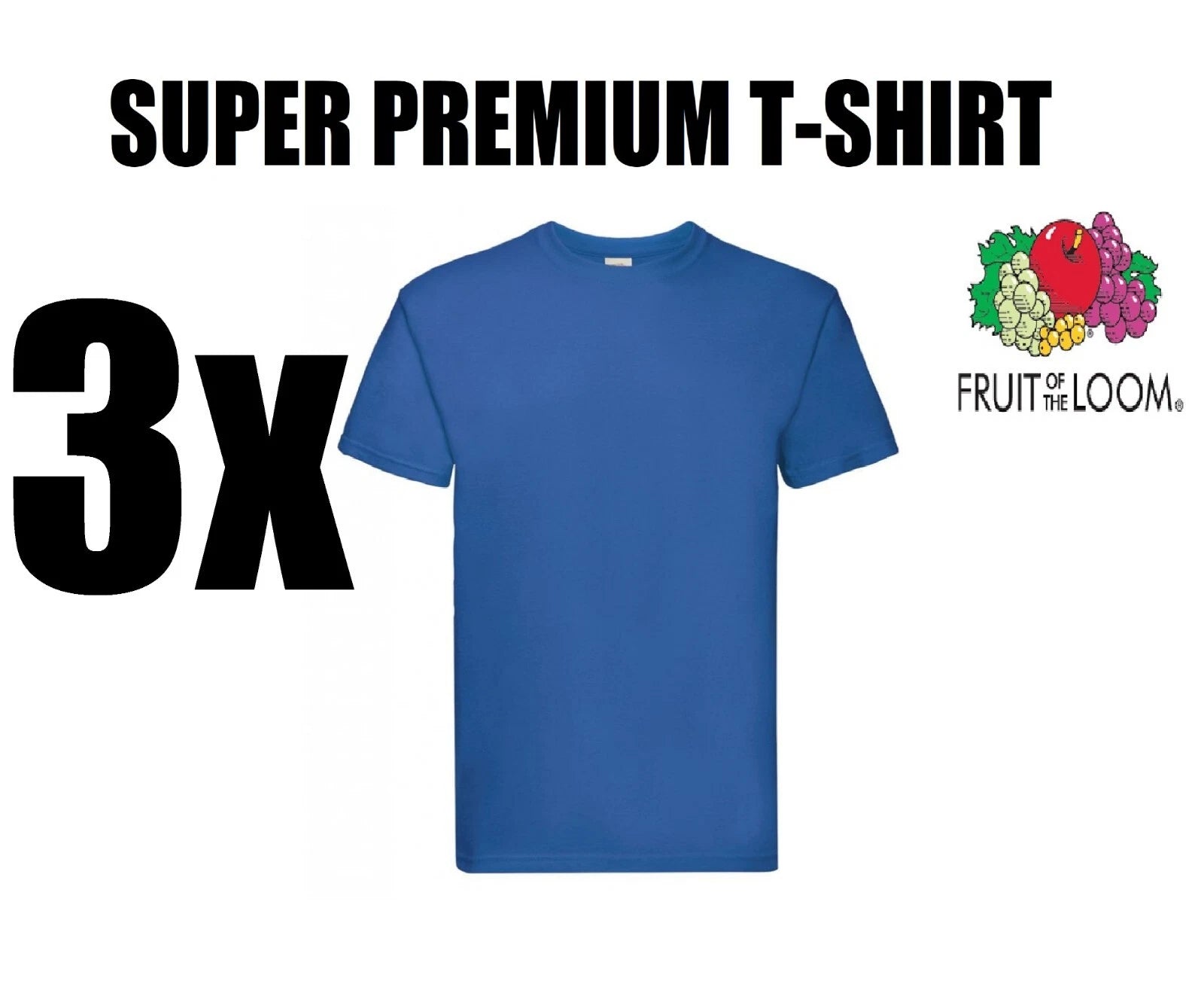 Mens or older boys  Royal Blue T shirt top Fruit Of The Loom Size Small premium