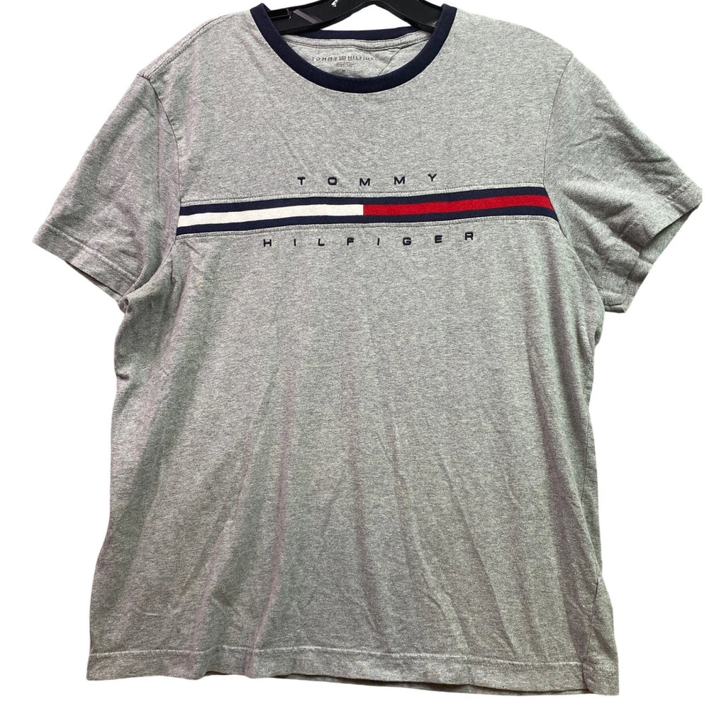 Tommy Hilfiger Shirt Mens Medium Spell Out Preppy Academia Everyday Streetwear