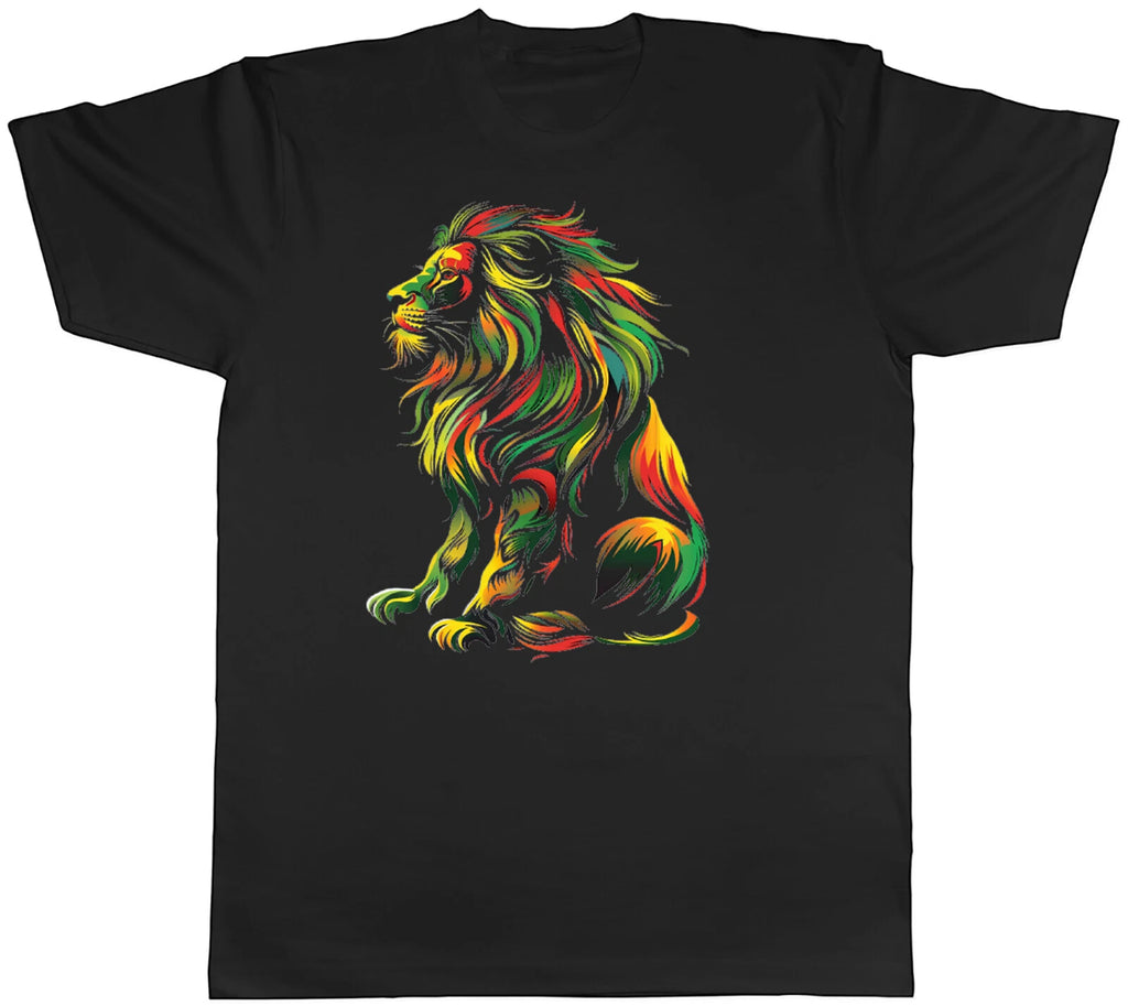 Rasta Lion Mens T-Shirt Jamaican King of the Jungle Tee Gift