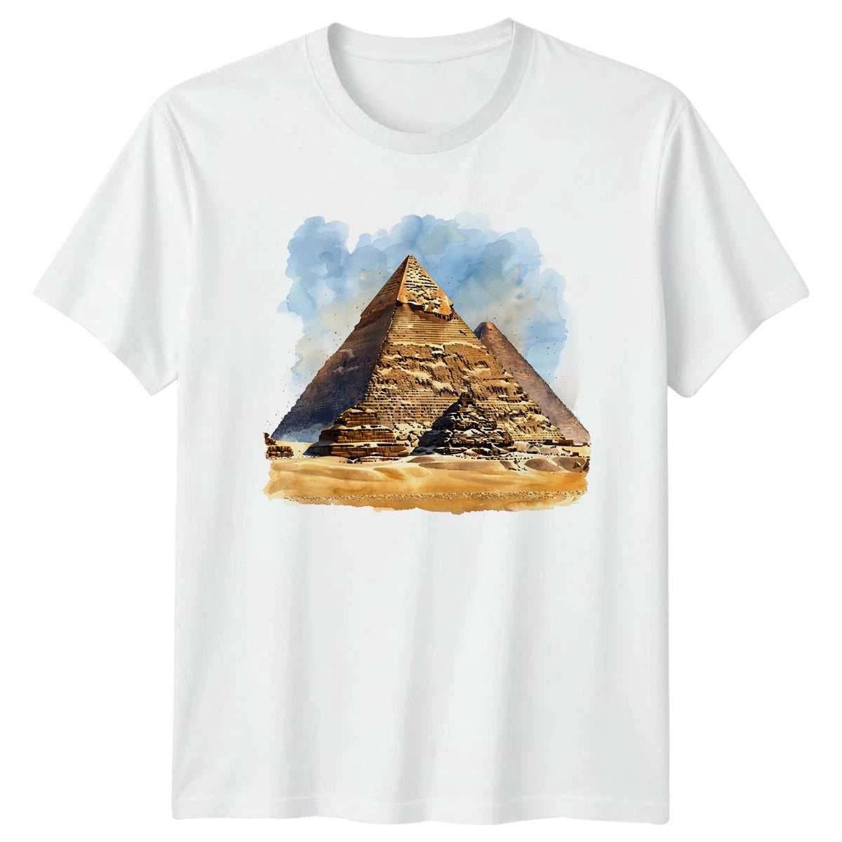 Giza Pyramids Ancient Egypt Landmarks Mens T-Shirt Womens Tee Graphic Unisex Top