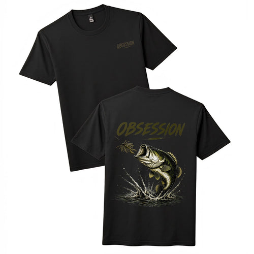 "Obsession Largemouth Bass Fishing Graphic Short Sleeve T-Shirt"