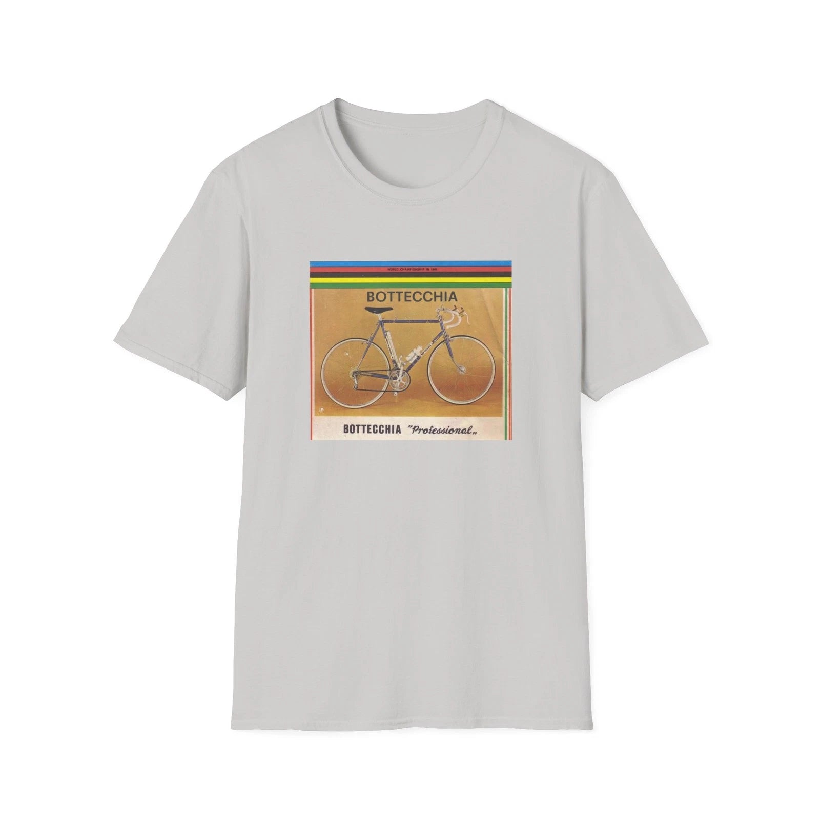 BOTTECCHIA Cycling Jersey T Shirt, 1972 Promotional Graphic Tee Reproduction