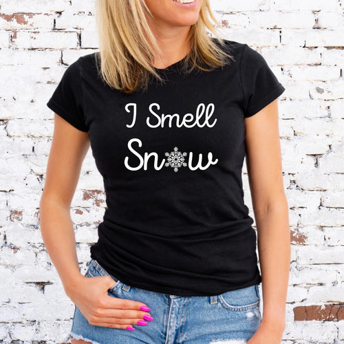 'I SMELL SNOW' GILMORE GIRLS T-SHIRT, WHITE MOTIF, Unisex/Lady Fit
