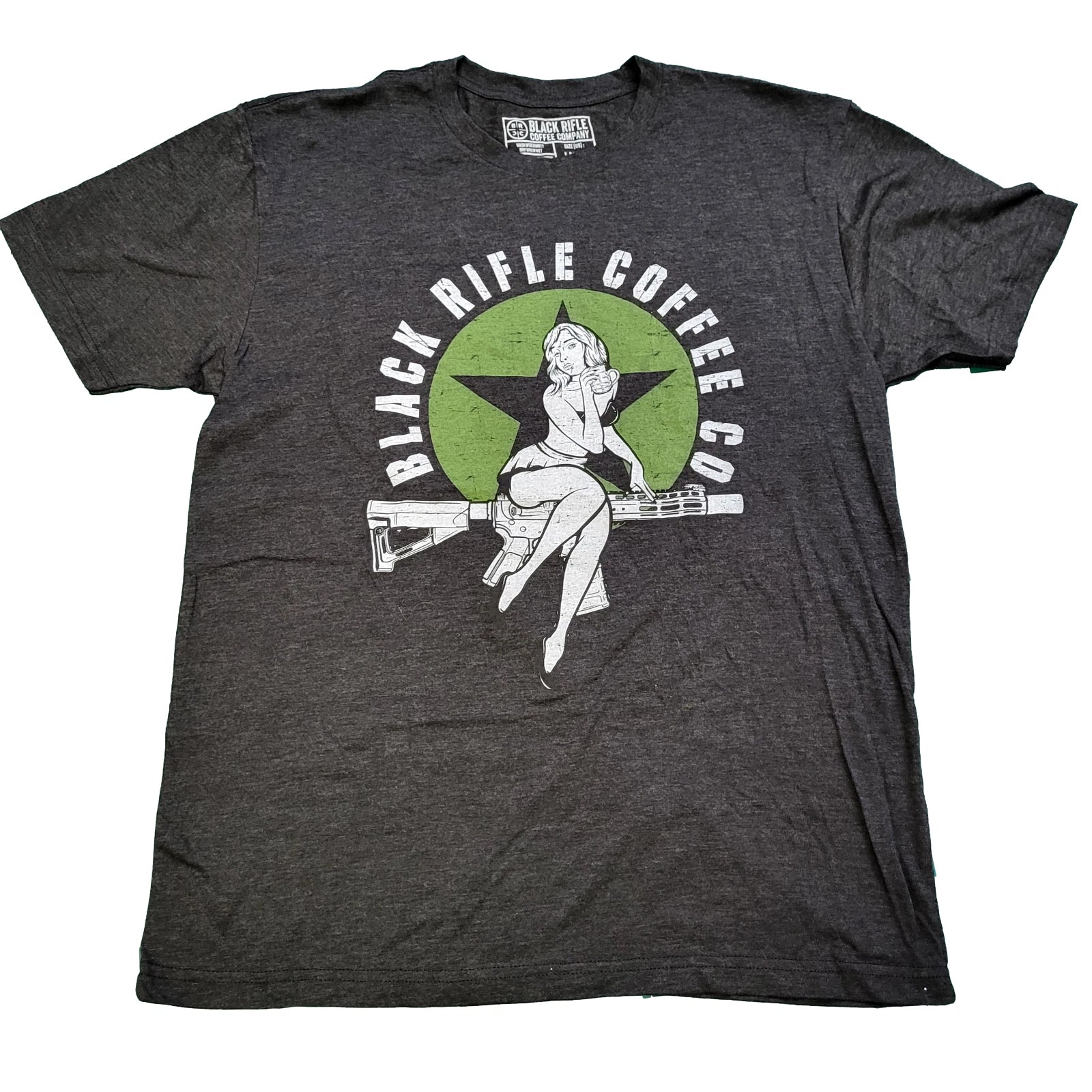 Men’s Graphic T-Shirt - Black Rifle Coffee Company Bomber Pin-Up Shirt Large