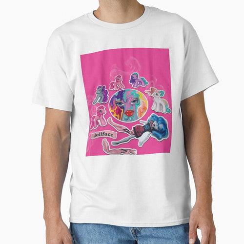 "Dollface" Surreal Pink Collage Art & Stickers by y2kponyclub