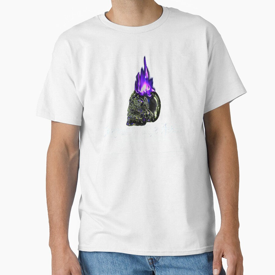 Streetwear Psychedelic Classic Statue Zipped Hoodie skull blue flame by katarsisworks
