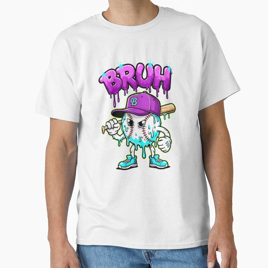 Baseball Ice Cream Drip Youth Bruh Baseball For Girls & Boys by diyoor