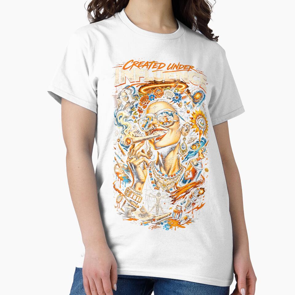 Created Under Influence Streetwear – Psychedelic Artist Graphic, Funny Stoner Art Urban Design by WAUZ
