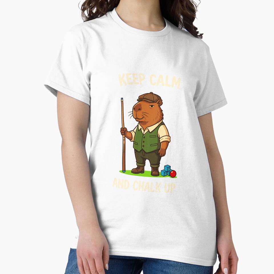Keep Calm and Chalk Up Cute Capybara Pool Billiards by JoyJRamos
