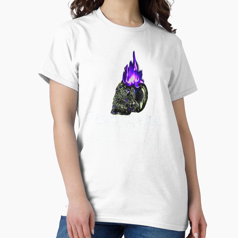 Streetwear Psychedelic Classic Statue Zipped Hoodie skull blue flame by katarsisworks