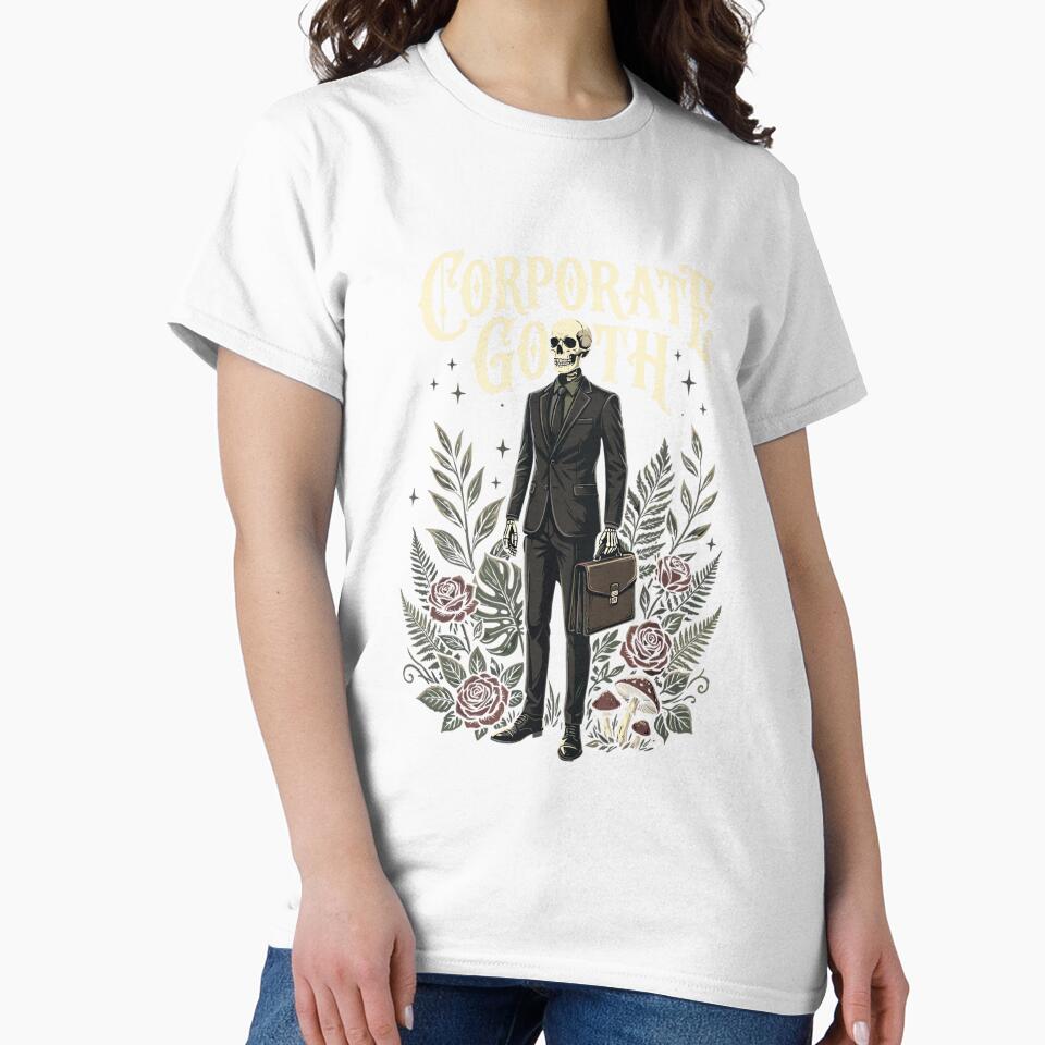 Corporate Goth Skeleton Botanical Office Worker by ElaineZPink