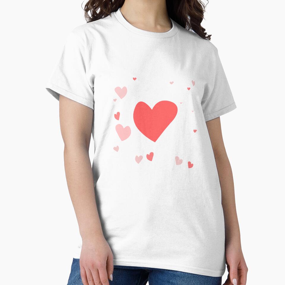 Pink hearts slim fit Essential by DuangpornShea