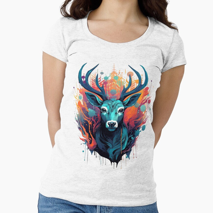 Multi Colour Stag Graphic T-Shirt by KARSCORP