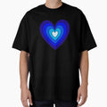 Blue Aesthetic Retro Y2K Layered Heart in Heart lined by Aesthetic Crew