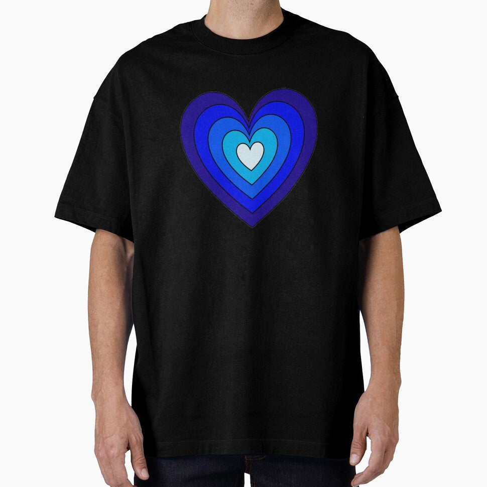Blue Aesthetic Retro Y2K Layered Heart in Heart lined by Aesthetic Crew