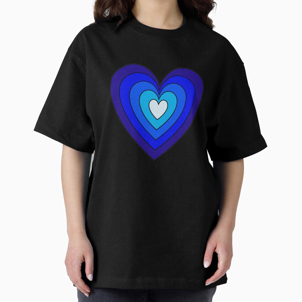 Blue Aesthetic Retro Y2K Layered Heart in Heart lined by Aesthetic Crew
