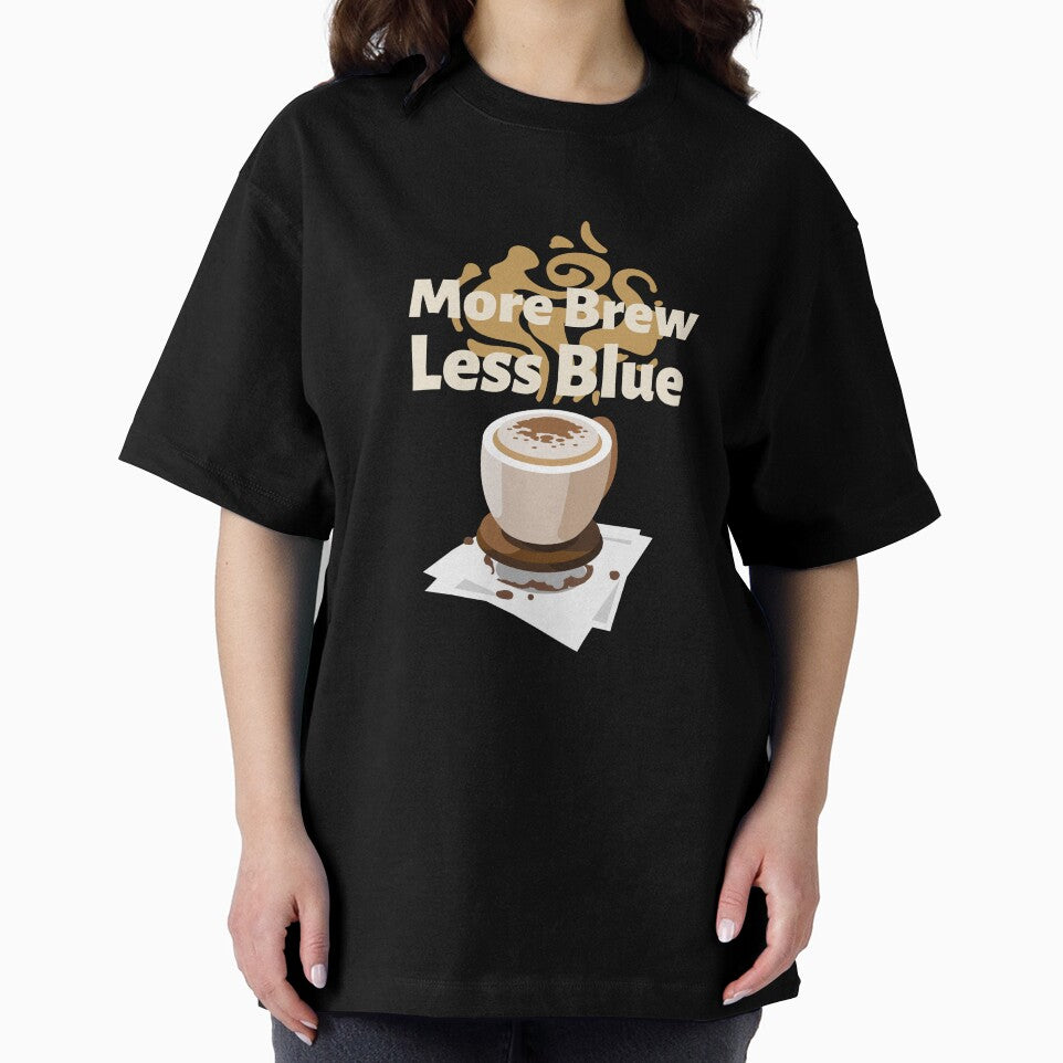 More Brew, Less Blue Crew Neck Unisex Tee by CrafteeTrends