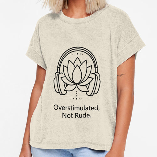 "Overstimulated Not Rude" Lotus Headphones Oversized Tee by SB_Designs