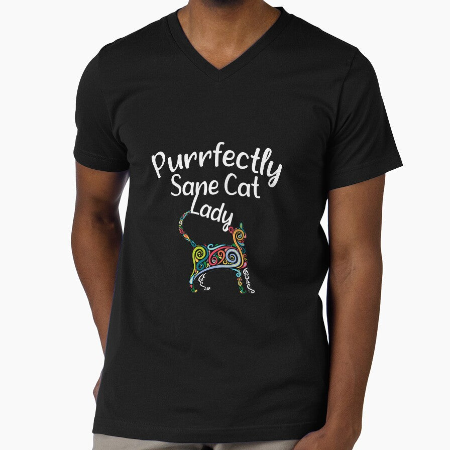 Purrfectly Sane Cat Lady Funny Fitted by carpe9572