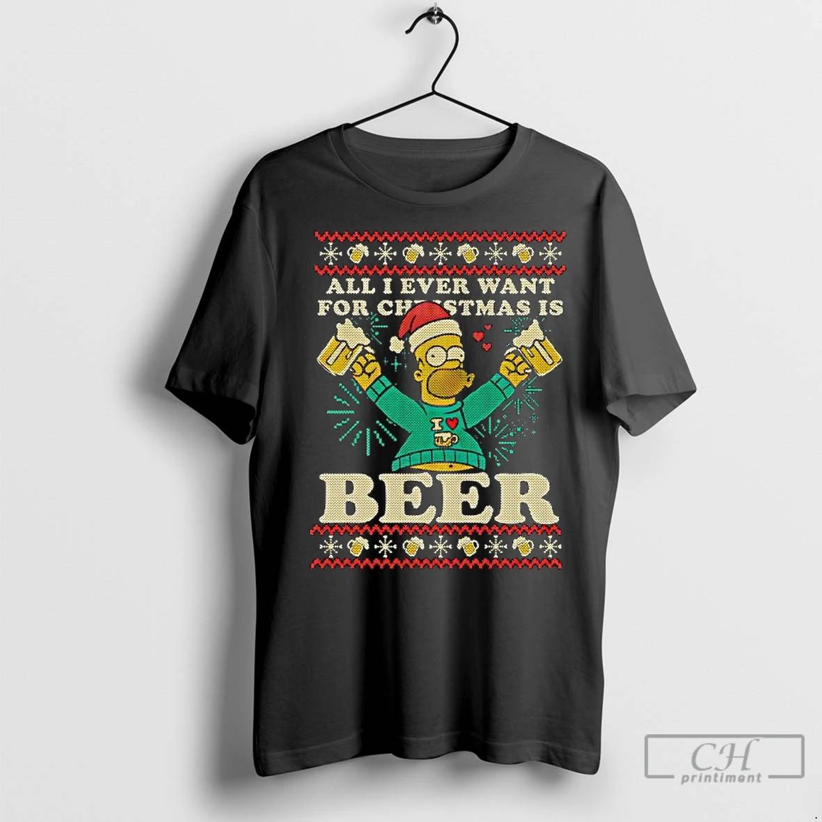 Premium Homer Simpson All I Ever Want For Xmas Is Beer