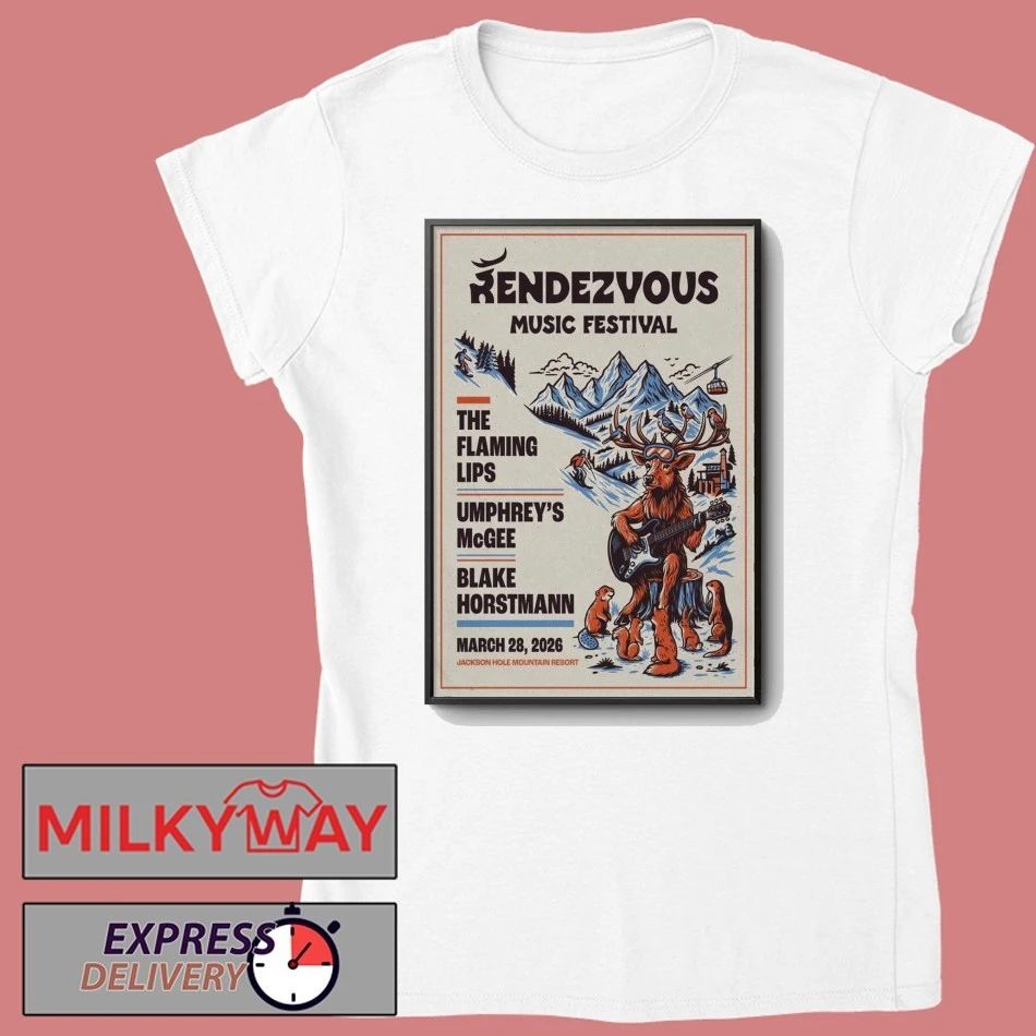 Rendezvous Music Festival Mar 28 2026 Jackson Hole Mountain Resort Teton Village WY Poster shirt