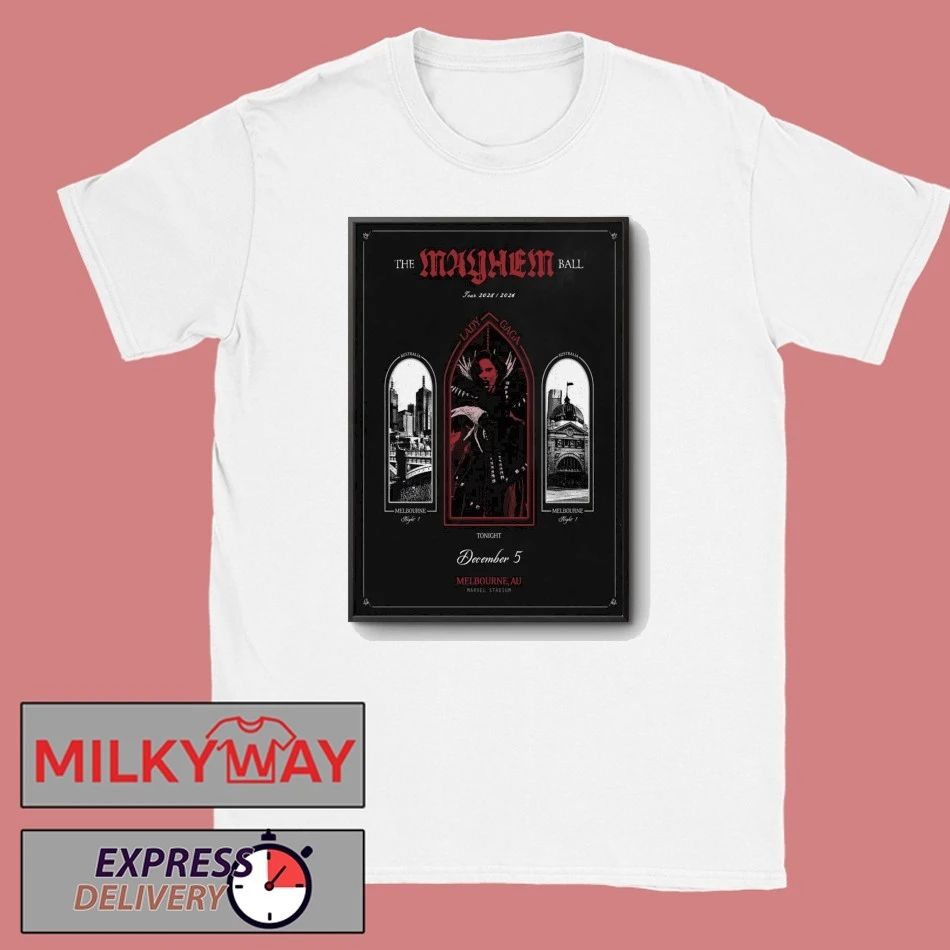 Lady Gaga In Melbourne AUS On Dec 5 2025 Poster shirt
