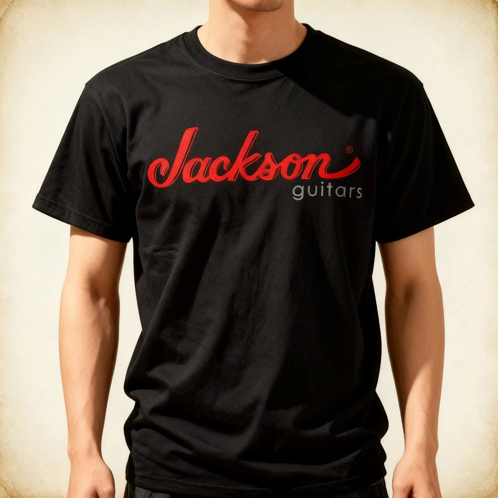 Jackson Guitars Red Men's Black T-Shirt Size S to 5XL
