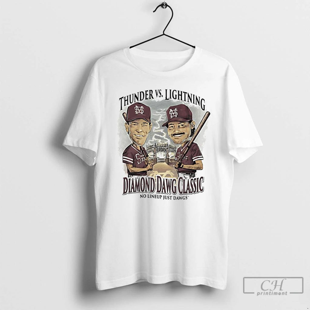 Premium Thunder Vs Lightning Diamond Dawg Classic Mississippi State Bulldogs T Shirts