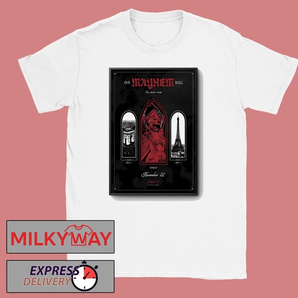 Lady Gaga Nov 22 2025 Accor Arena Paris France Poster shirt