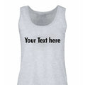 Custom Printed Vest • Ladies Text T Shirt Tank Top Personalised • Text Only