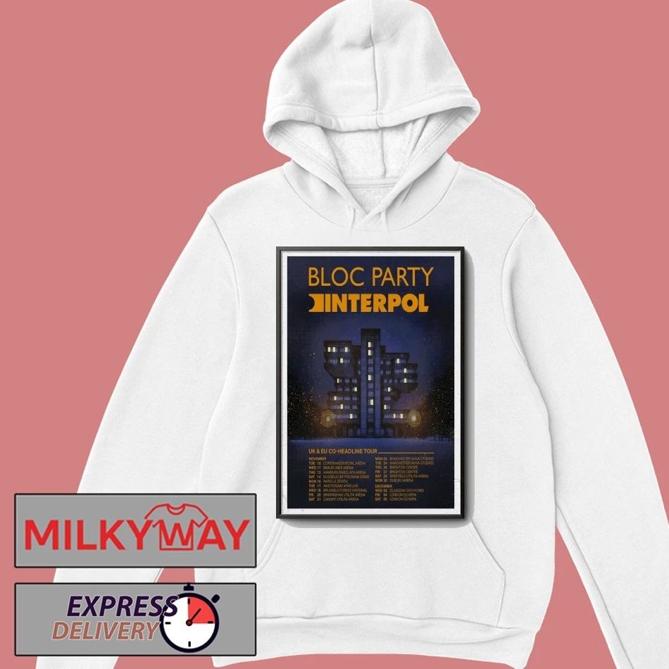 Poster Bloc Party & Interpol Tour 2026 shirt