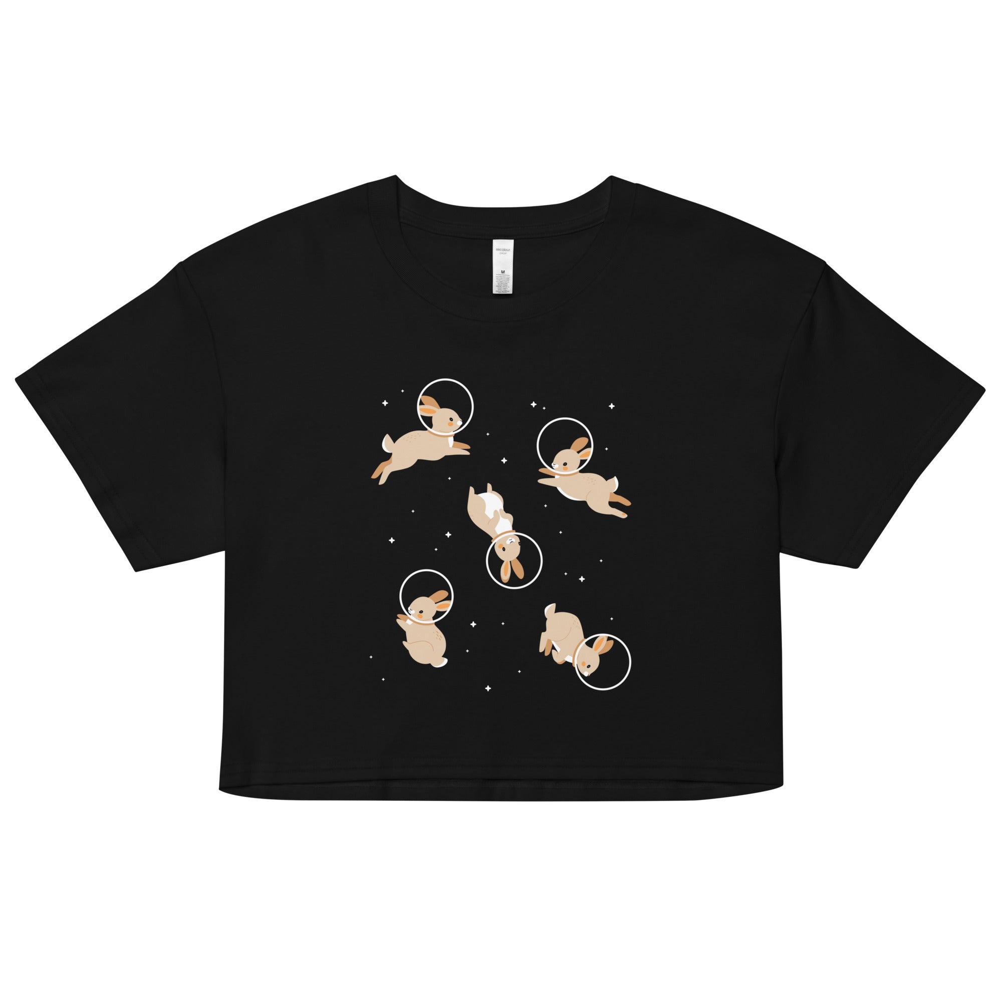Bunnies In Space Women's Crop Tee
