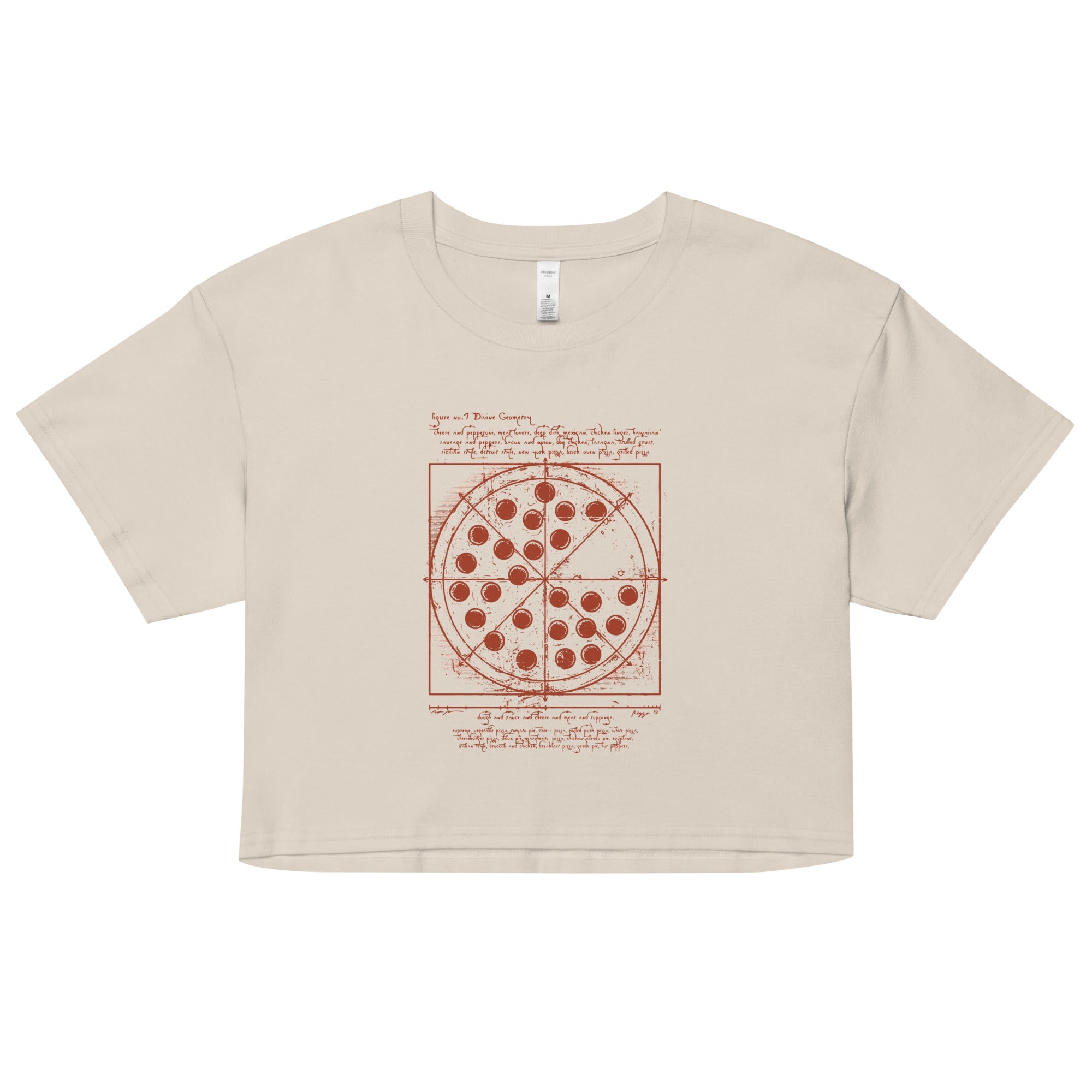 Vitruvian Pizza Women's Crop Tee