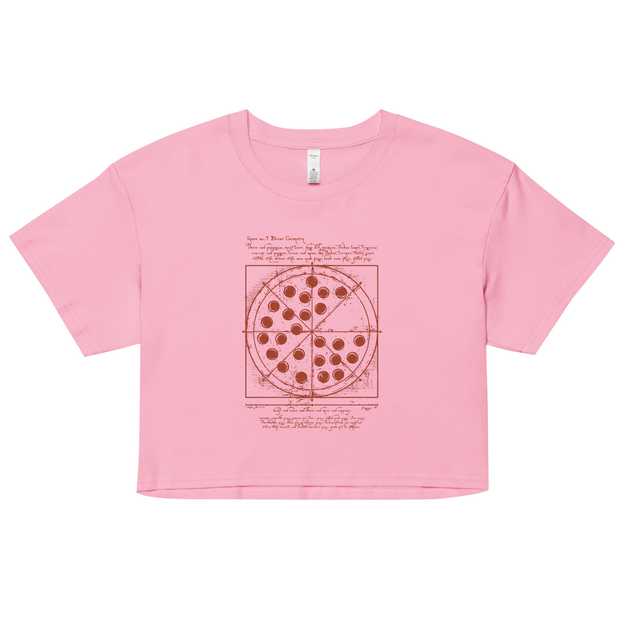 Vitruvian Pizza Women's Crop Tee
